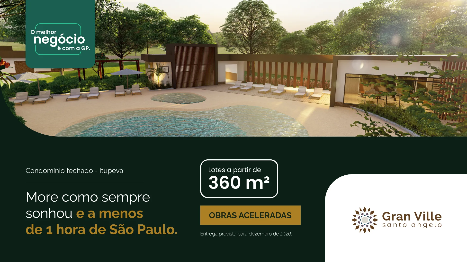 Gran Ville Santo Angelo — More como sempre sonhou e a menos de 1 hora de São Paulo. Lotes a partir de 360 m².