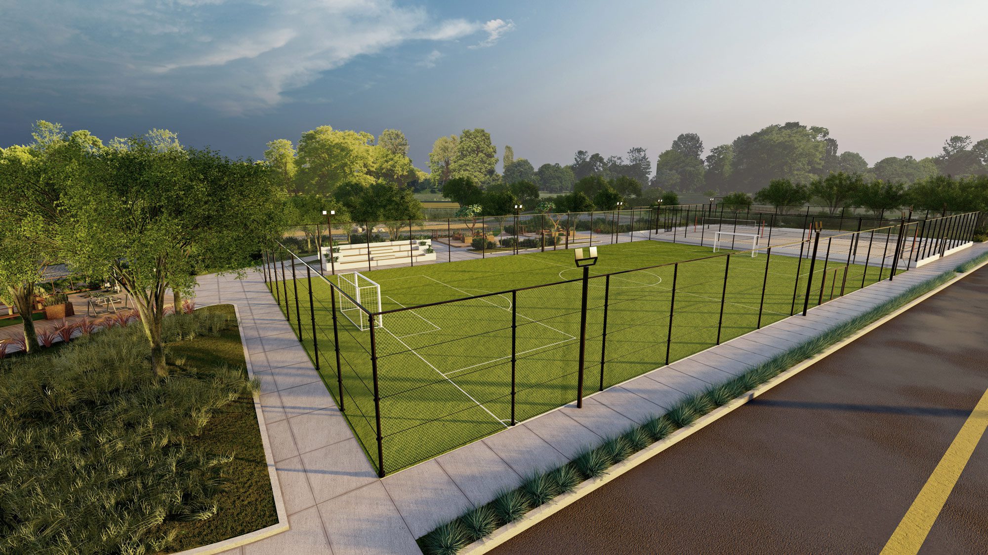 Quadras e espaços esportivos